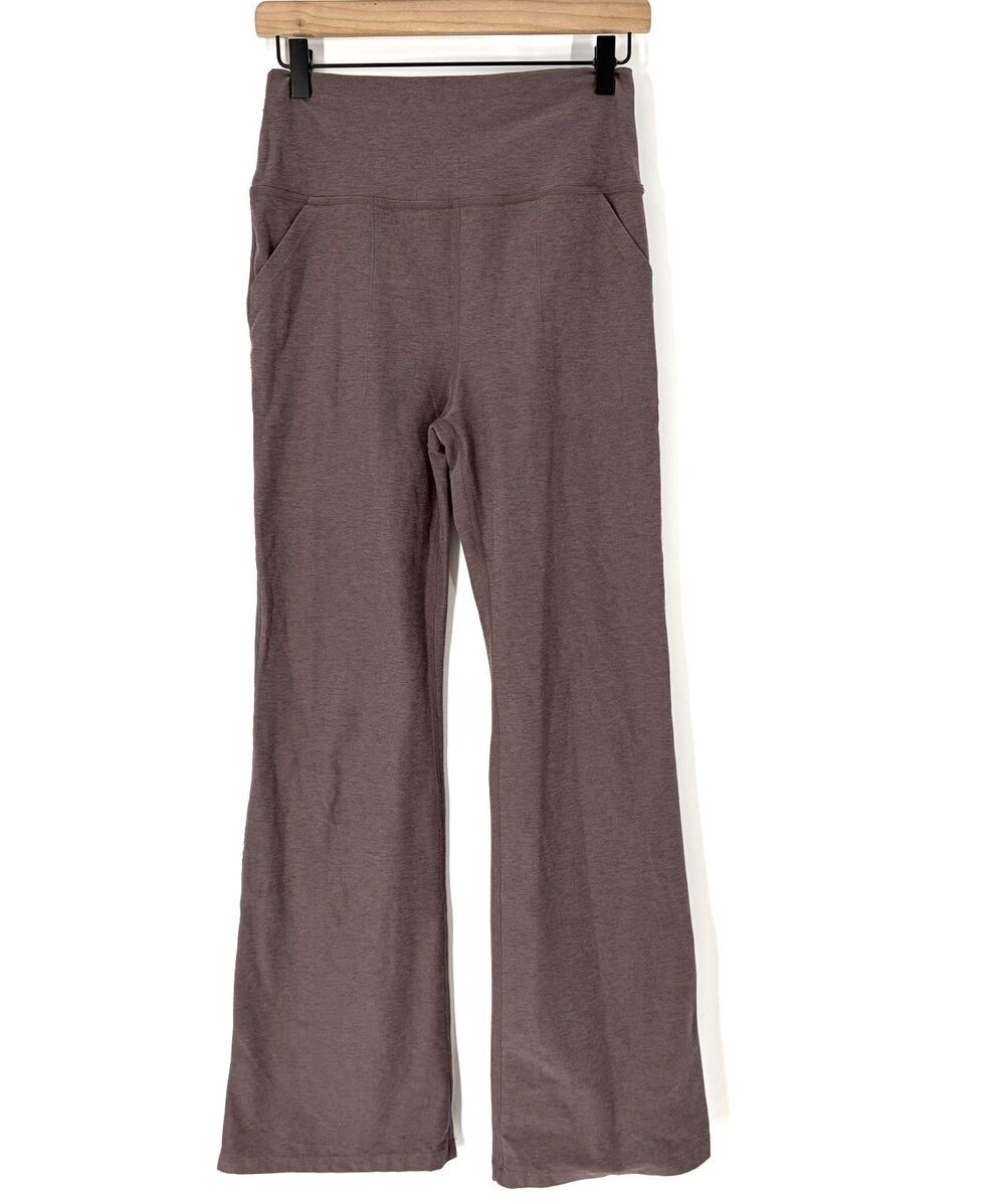 Kirkland Signature Pants Large Womens Taupe Stretch Pull On Casual Flare Yoga
